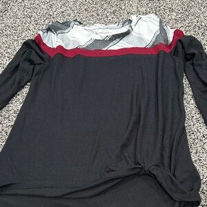 Maurices Black and Burgundy Long Sleeve Top